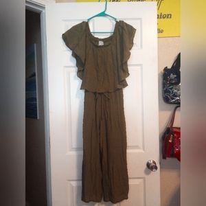 Army 🪖 Green Pant Jumpsuit Romper with waist tie